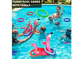 JUGUETE MINI INFLABLE CON ARITOS UNICORNIO O FLAMINGO MOD #992331