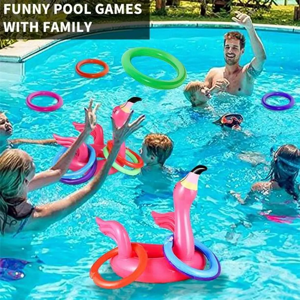 JUGUETE MINI INFLABLE CON ARITOS UNICORNIO O FLAMINGO MOD #992331 3