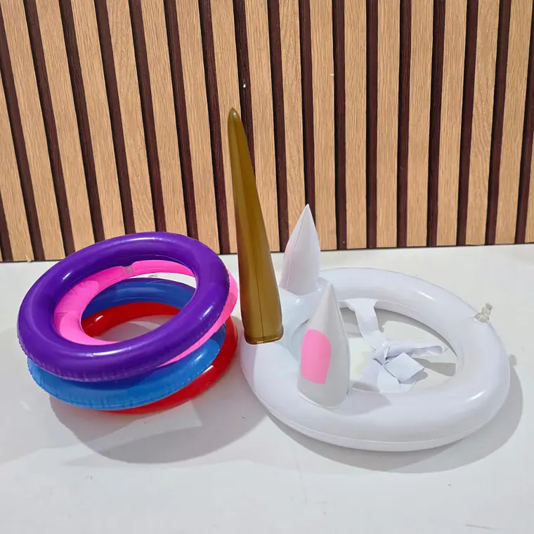 JUGUETE MINI INFLABLE CON ARITOS UNICORNIO O FLAMINGO MOD #992331 5