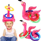 JUGUETE MINI INFLABLE CON ARITOS UNICORNIO O FLAMINGO MOD #992331 - Miniatura 1