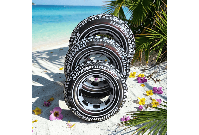 🛞🏖️ SALVAVIDAS INFLABLE EN FORMA DE LLANTA 60” , 70” y “80 A ELEGIR