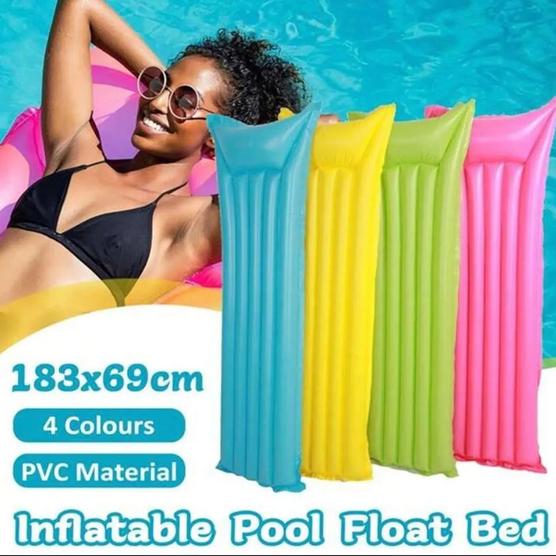 COLCHÓN FLOTADOR INFLABLE PISCINA Y PLAYA MOD# 992467  🛟🏖️ 1