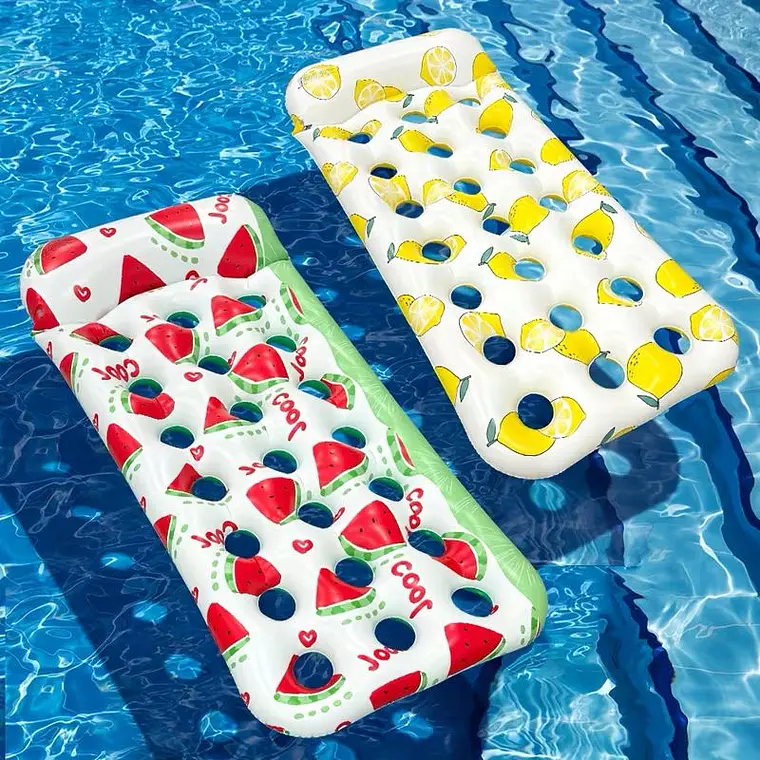 COLCHÓN/FLOTADOR INFLABLE DISEÑO FRUTAS MOD# 992458 🍉 🍋 1
