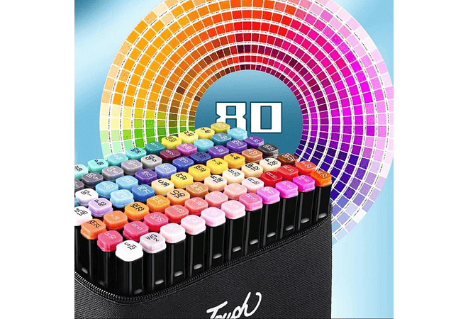 BOLSA CON 80 PLUMONES TOUCH DE COLORES DOBLE PUNTA MOD# XF-88513