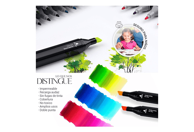 BOLSA CON 60 PLUMONES DE COLORES DE DOBLE PUNTA MOD# XF-88512