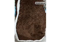 COBERTOR ABORREGADO MATRIMONIAL DISEÑO TRENZADO 190 CM X 220 CM MOD# T-30341 (AGREGAR BOLSA)