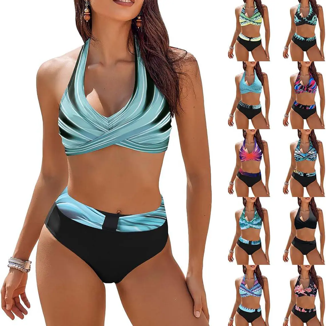 TRAJE DE BAÑO DE 2 PZ PARA DAMA COLORES AL AZAR 🏖️👙 1