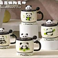 ☕🍴TAZA (400ML) DE CERÁMICA DISEÑO PANDITA CON CUCHARITA MOD# QY8334  🐼🎋 - Miniatura 1