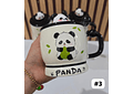 ☕🍴TAZA (400ML) DE CERÁMICA DISEÑO PANDITA CON CUCHARITA MOD# QY8334  🐼🎋