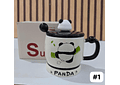 ☕🍴TAZA (400ML) DE CERÁMICA DISEÑO PANDITA CON CUCHARITA MOD# QY8334  🐼🎋