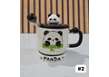 ☕🍴TAZA (400ML) DE CERÁMICA DISEÑO PANDITA CON CUCHARITA MOD# QY8334  🐼🎋