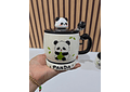 ☕🍴TAZA (400ML) DE CERÁMICA DISEÑO PANDITA CON CUCHARITA MOD# QY8334  🐼🎋