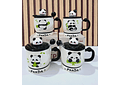 ☕🍴TAZA (400ML) DE CERÁMICA DISEÑO PANDITA CON CUCHARITA MOD# QY8334  🐼🎋