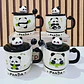 ☕🍴TAZA (400ML) DE CERÁMICA DISEÑO PANDITA CON CUCHARITA MOD# QY8334  🐼🎋 - Miniatura 10