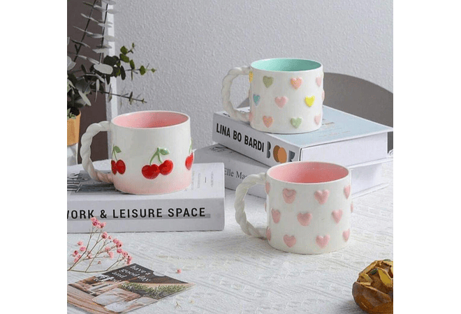 🥰TAZA (400ML) DISEÑO CEREZA MOD# F012  ☕🍒