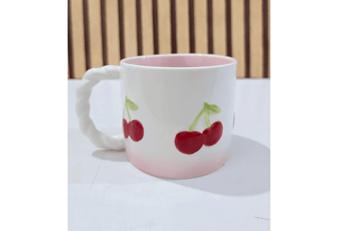 🥰TAZA (400ML) DISEÑO CEREZA MOD# F012  ☕🍒
