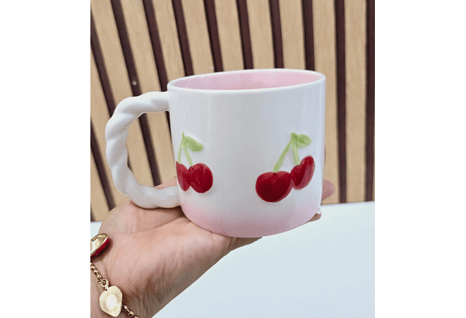 🥰TAZA (400ML) DISEÑO CEREZA MOD# F012  ☕🍒