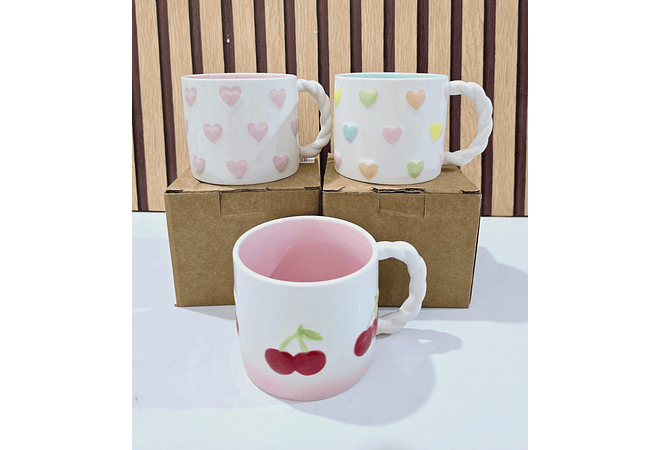🥰TAZA (400ML) DISEÑO CEREZA MOD# F012  ☕🍒