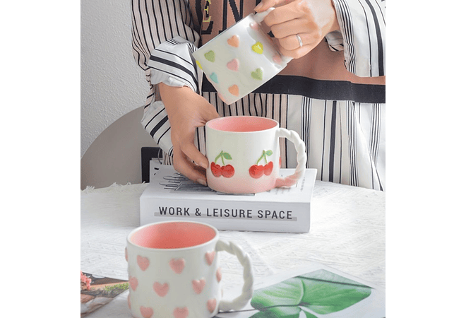 🥰TAZA (400ML) DISEÑO CEREZA MOD# F012  ☕🍒