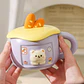 ☕🥖TAZA (350ML) DE CERÁMICA DISEÑO OSITO/PAN MOD# BT1535🐻 - Miniatura 3