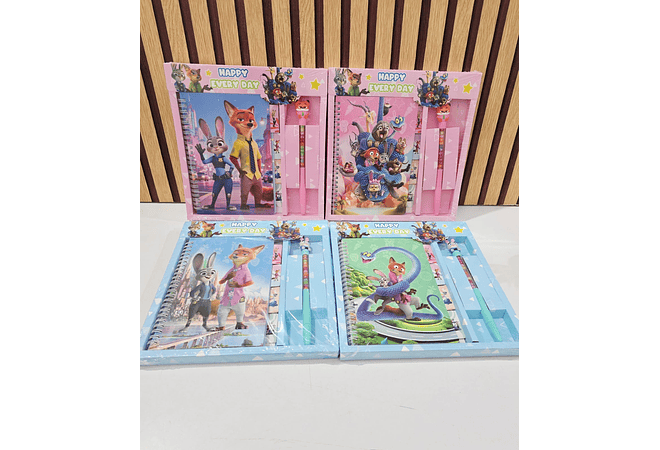 📒🖊️SET DE LIBRETA + LAPICERO/PERSONAJES MOD# SC-217-22