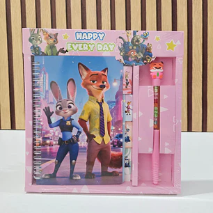 📒🖊️SET DE LIBRETA + LAPICERO/PERSONAJES MOD# SC-217-22