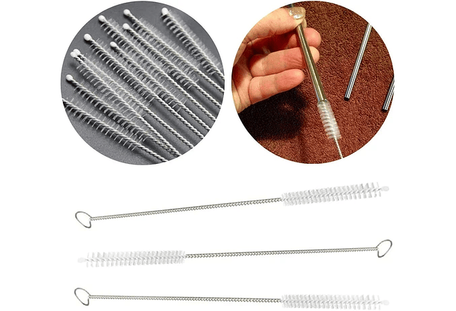 PAQ DE 3 CEPILLOS PARA LIMPAR DE MANERA INTERNA POPOTES O PAJITAS MOD# XZWK77874