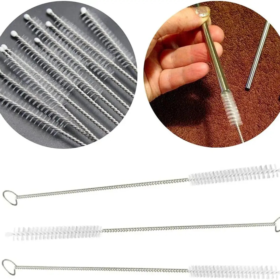 PAQ DE 3 CEPILLOS PARA LIMPAR DE MANERA INTERNA POPOTES O PAJITAS MOD# XZWK77874 6