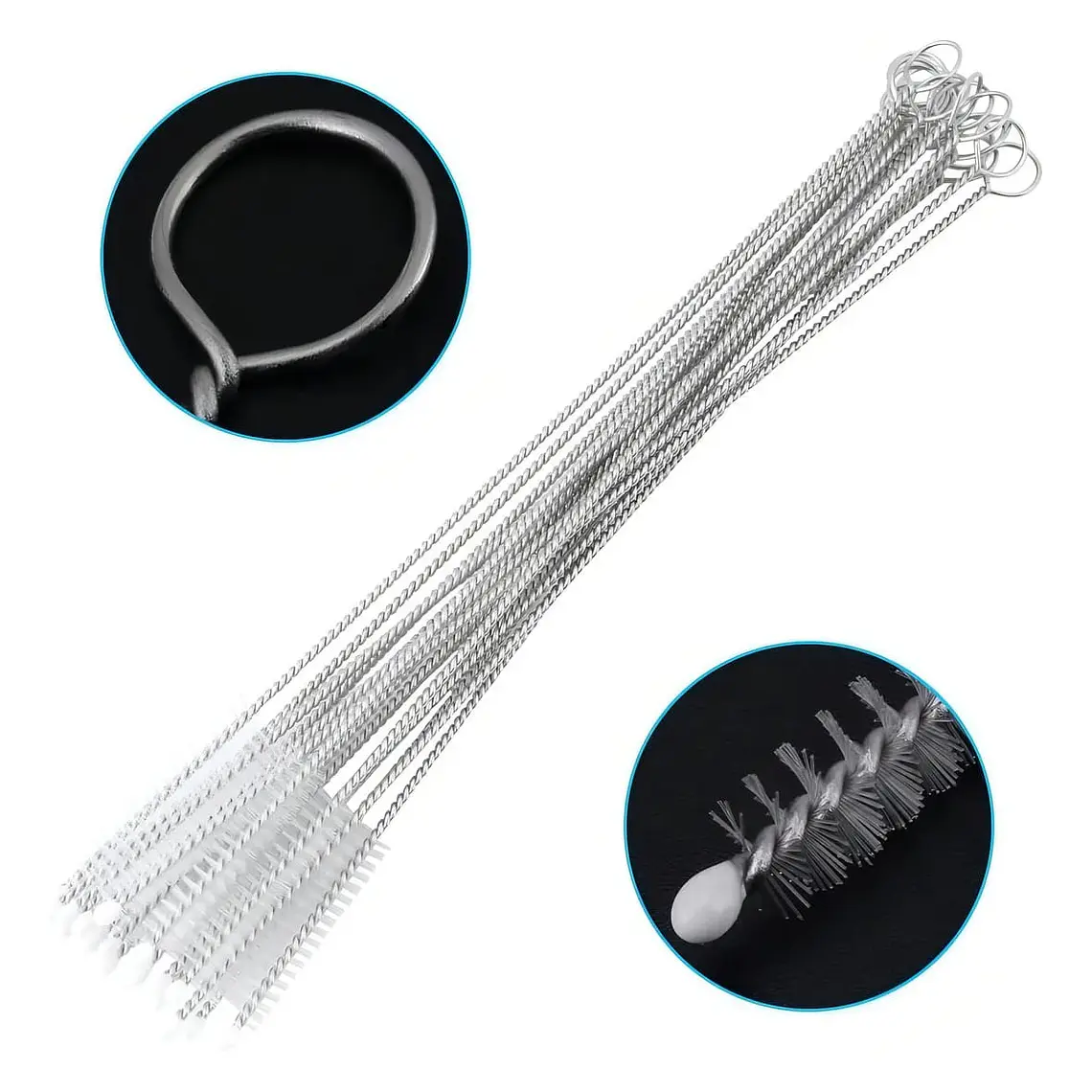 PAQ DE 3 CEPILLOS PARA LIMPAR DE MANERA INTERNA POPOTES O PAJITAS MOD# XZWK77874 9
