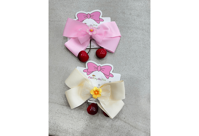 DOCENA DE MOÑOS CON FLOR Y CEREZAS MOD# GJ+981   💝 🍒