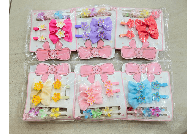 DOCENA DE SET DE 4 PASADORES + 3 PINCITAS MOD# TZ-40