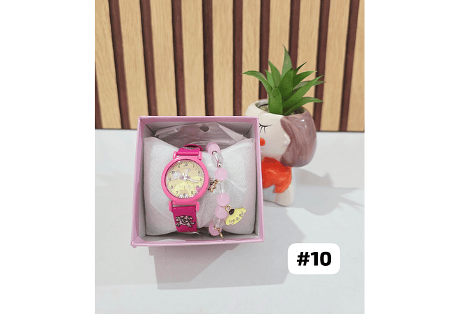 SET DE RELOJ + PULSERA/PERSONAJES PARA NIÑAS👧🏽⌚