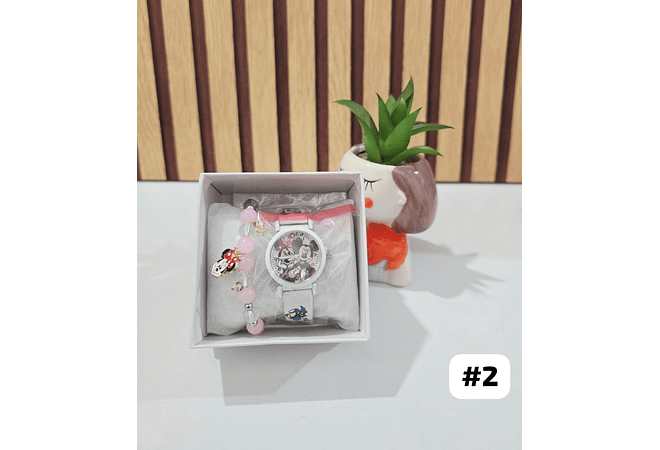 SET DE RELOJ + PULSERA/PERSONAJES PARA NIÑAS👧🏽⌚
