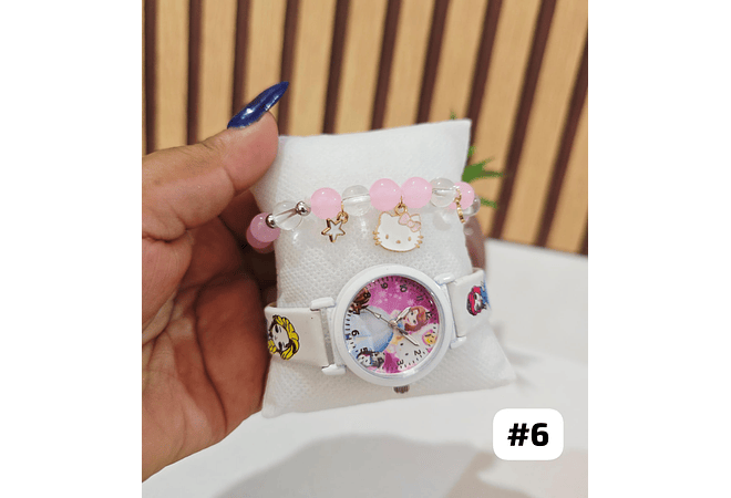 SET DE RELOJ + PULSERA/PERSONAJES PARA NIÑAS👧🏽⌚