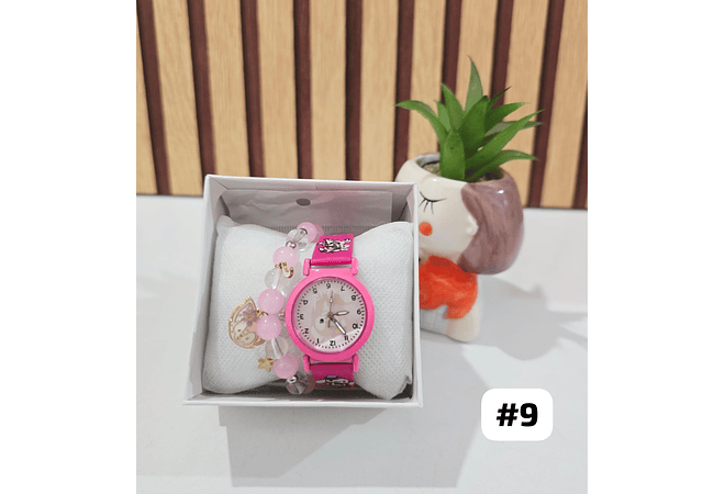 SET DE RELOJ + PULSERA/PERSONAJES PARA NIÑAS👧🏽⌚