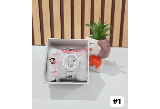 SET DE RELOJ + PULSERA/PERSONAJES PARA NIÑAS👧🏽⌚