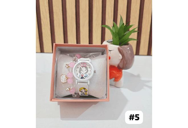 SET DE RELOJ + PULSERA/PERSONAJES PARA NIÑAS👧🏽⌚