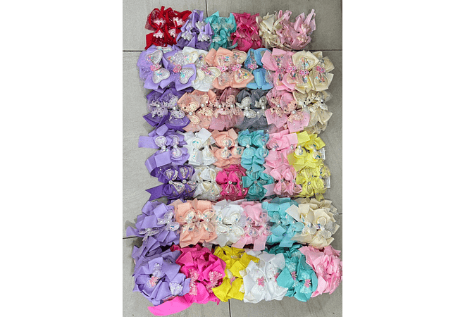 DOCENA DE MOÑOS VARIOS DISEÑOS AL AZAR MOD# GJ-251, 265, 568  👧🏽🎀