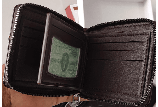 CARTERA PARA CABALLERO COM CIERRE AL AZAR MODELO#ZP-12