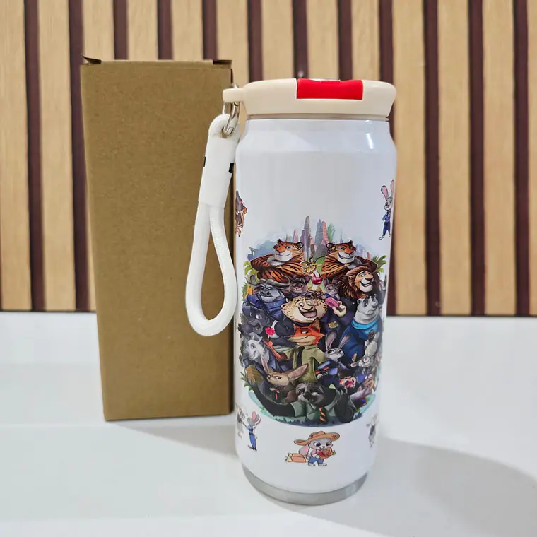 TERMO(400ML) ESTILO LATA DISEÑO ZOOTOPIA MOD# ZX+C191 🥫 6
