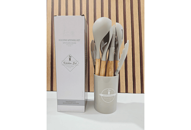 SET DE 12 UTENSILIOS GRANDES DE SILICONA PARA COCINA REINGRESO