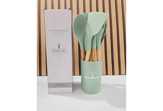 SET DE 12 UTENSILIOS GRANDES DE SILICONA PARA COCINA REINGRESO