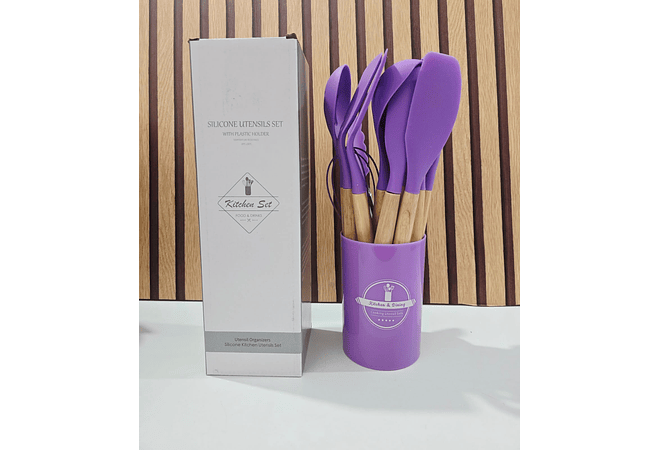 SET DE 12 UTENSILIOS GRANDES DE SILICONA PARA COCINA REINGRESO