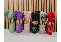 SET DE 12 UTENSILIOS GRANDES DE SILICONA PARA COCINA REINGRESO