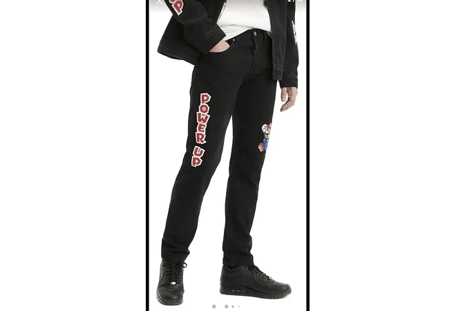 JEANS NEGRO PARA CABALLERO COLECCIÓN SUPER MARIO(34 X 32) MOD#501  👦🏻👖