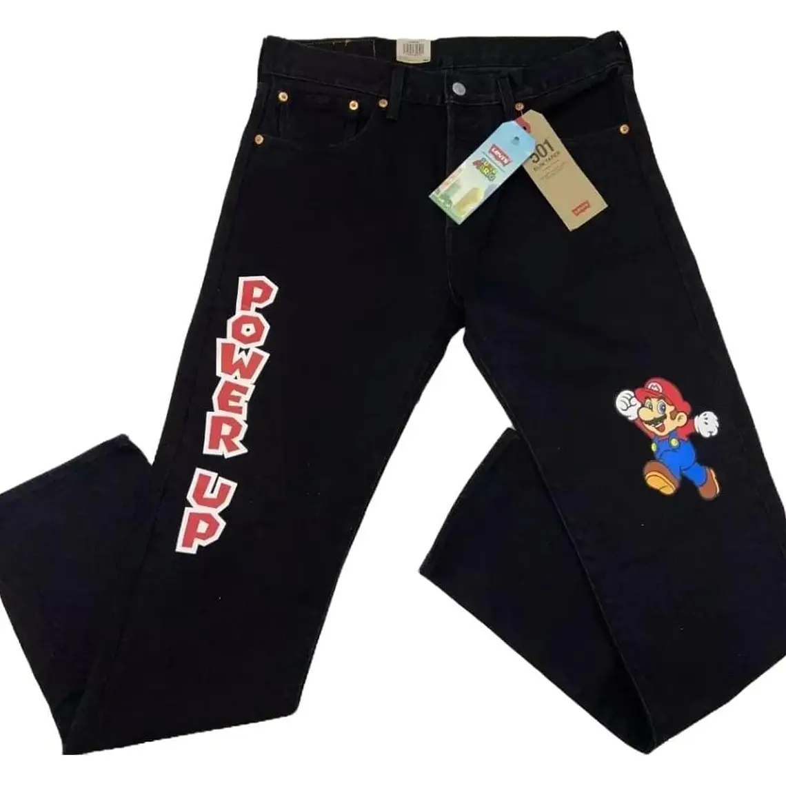 JEANS LEVI'S SLIM TAPER NEGRO PARA CABALLERO COLECCIÓN SUPER MARIO(34 X 32) MOD#501👦🏻 PANTALON👖 5
