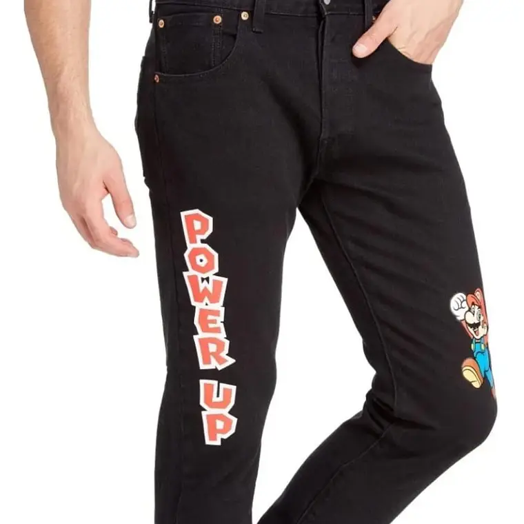 JEANS LEVI'S SLIM TAPER NEGRO PARA CABALLERO COLECCIÓN SUPER MARIO(34 X 32) MOD#501👦🏻 PANTALON👖 6
