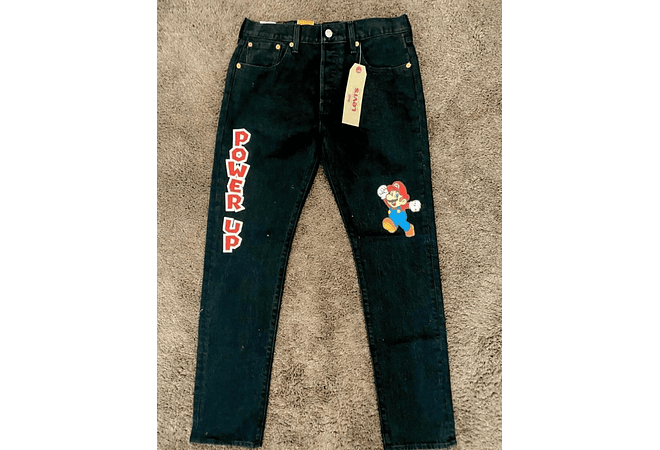 JEANS NEGRO PARA CABALLERO COLECCIÓN SUPER MARIO(34 X 32) MOD#501  👦🏻👖