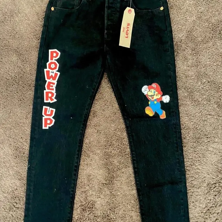 JEANS LEVI'S SLIM TAPER NEGRO PARA CABALLERO COLECCIÓN SUPER MARIO(34 X 32) MOD#501👦🏻 PANTALON👖 8