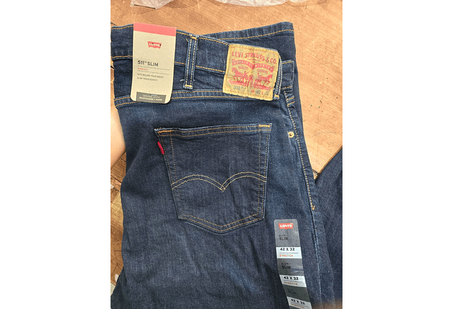 👖 JEANS PARA CABALLERO AZUL MARINO 42 X 32 LEVI'S SLIM STRECH # 511